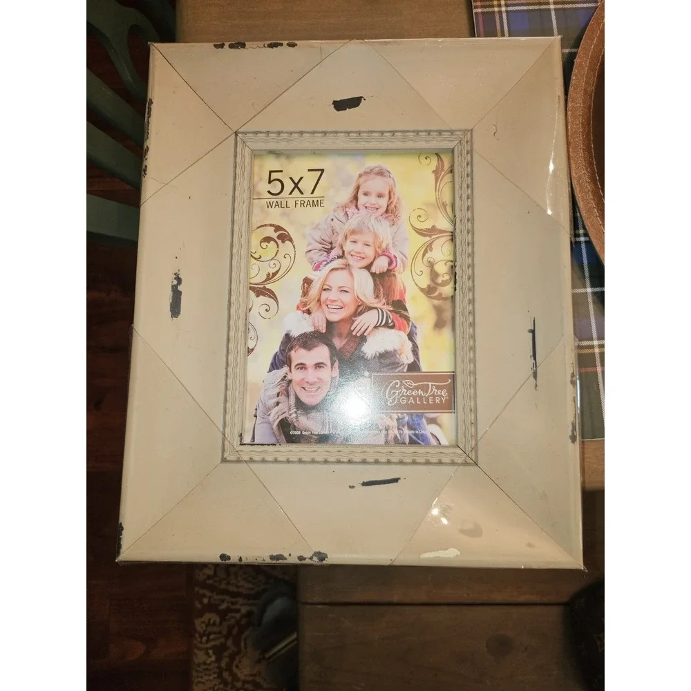 5x7 Picture Frame. Distressed Tan. Table Or Wall